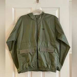 ADIDAS - Unisex Hooded Army Green Windbreaker